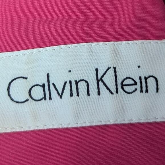 Calvin Klein Trench Coat Womens XS Hot Pink Preppy Coquette Epaulette Statement - Picture 3 of 8